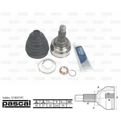 Immagine di PASCAL G1B001PC Albero motore / Semiasse Assale anteriore Sx 588 95 BMW: X5