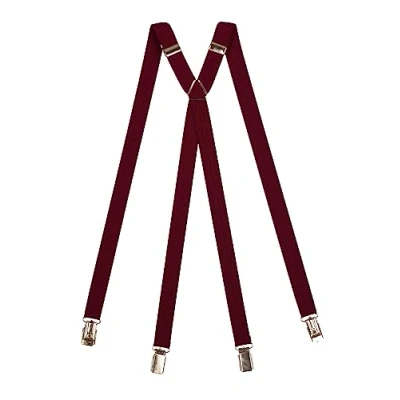 Immagine di Olata Bretelle Sottili a Forma di X, Stile Classico, Completamente Regolabili, Elastiche, 2 cm. Rosso Bordeaux
