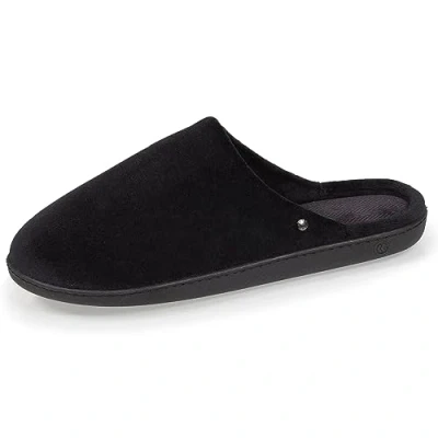 Immagine di Isotoner Pantofole da uomo ultra comode e leggere, in cotone biologico, Nero Chevron Grigio, 41 EU