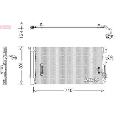 Immagine di DENSO DCN02027 Condensatore con essiccatore R 134a AUDI: Q7, A6 C5 Avant, C6 Sedan, VOLKSWAGEN: Touareg I