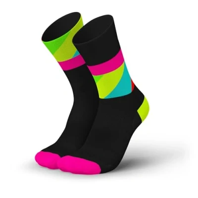 Immagine di INCYLENCE ULTRALIGHT Calze Running Uomo Donna Traspirante e Ultra Sottile 1 Coppia, Strides Black Pink Canary, 35 38