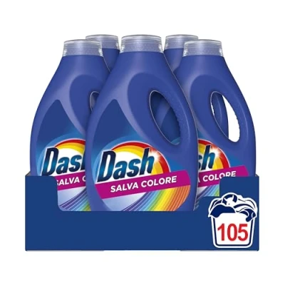 Immagine di Dash Detersivo Liquido Lavatrice, 105 Lavaggi (21x5), Salva Colore, Mantiene Vivaci I Colori, Efficace A Freddo E In Cicli Brevi