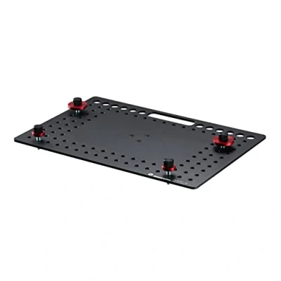 Immagine di Manfrotto TetherGear Supporto Laptop, PC in Alluminio Denso e Leggero 4,8 mm, Dimensione 46 cm x 31 cm, Stile Cheese Plate, Hardware di Aggancio Antiscivolo Gestione Cavi, MLTSA4301B