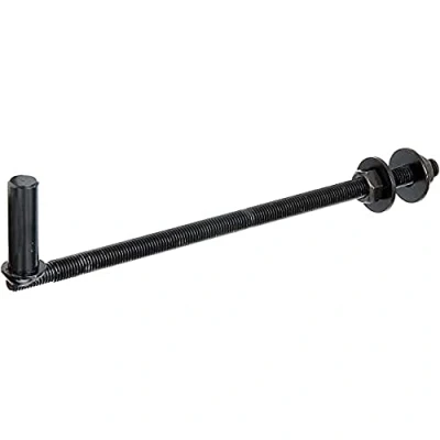 Immagine di Alberts 306861 Cardine ad avvitare, gancio a J, per pali, vernice immersione nera, entrata Ø16 mm, lunghezza 290 mm