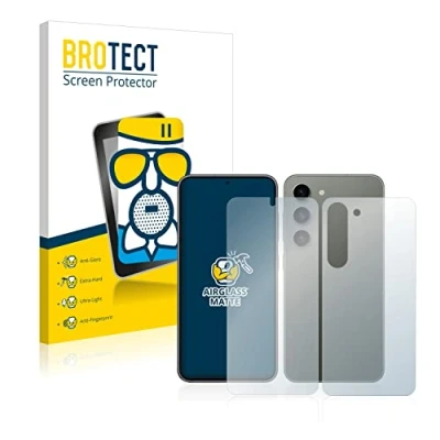 Immagine di brotect Pellicola Vetro Opaca per Samsung Galaxy S23 (Fronte+Retro) Protezione Schermo [Anti Riflesso, Durezza 9H]