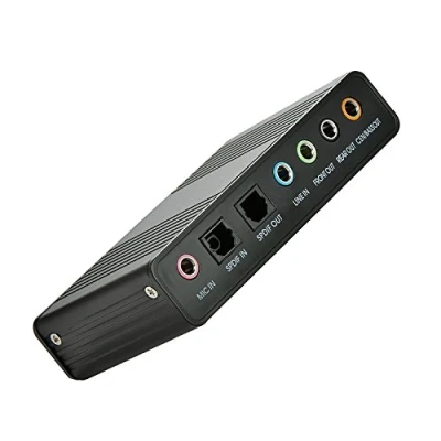 Immagine di LEAGY Scheda Audio Esterna a 6 canali USB 2.0 5.1 Surround Sound Ottico S/PDIF Adattatore per PC Portatile Registrazione Compatibile con Windows 10/8/7/XP, Nero