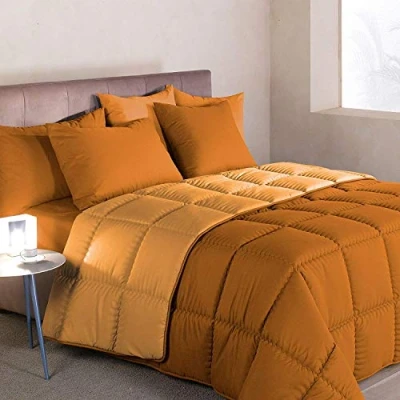 Immagine di Caleffi Trapunta Modern Letto Singolo 1 Piazza Tinta Unita Double Face Vari Colori (Arancio)