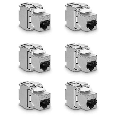 Immagine di kwmobile Connettore Cavo di Rete CAT6 A Set 6 Moduli Keystone Jack RJ45 prolunga Ethernet LAN Modulo accoppiatore Cat 6A 10 Gbit/s