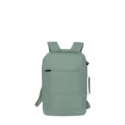 Immagine di travelite zaino per bagaglio a mano, laptop da 15,6 pollici, viaggio in materiale riciclato con scomparto di sicurezza, 46 cm, 30 litri, Sage Green