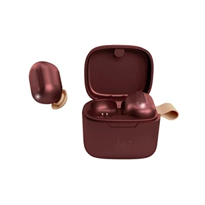 Immagine di JAZ Auricolari wireless TWS AIRON con custodia in metallo zigrinato, controlli touch, utilizzabili mono tecnologia Dual Leader, colore rosso melograno, Unica