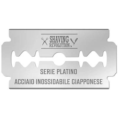 Immagine di Shaving Revolution 50 Lame da Rasoio a Doppio Taglio Sicurezza per la Rasatura Maschile in Acciaio Inox Giapponese al Platino una Liscia, Precisa e Pulita