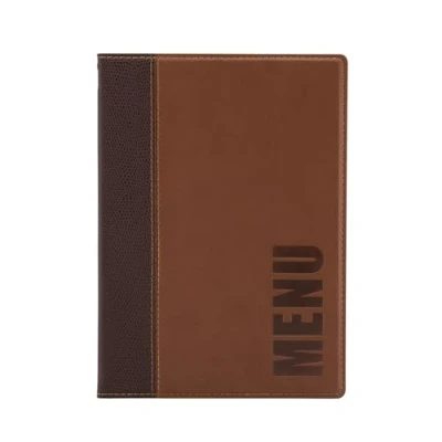 Immagine di SECURIT Porta Menu Linea Trendy Per Caffè, Ristoranti, Bar Similpelle Formato A5 1 Doppio Inserto Incluso Colore Marrone