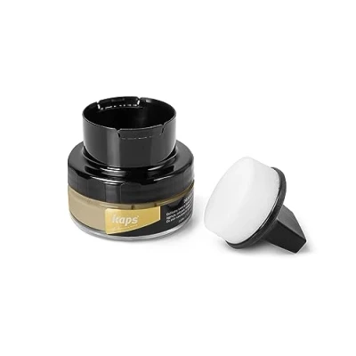 Immagine di Kaps Crema per la Cura delle Scarpe con Spugna Applicatore, Intensiva e Nutrimento Pelle, Delicate, 70 Colori (127 Mango)