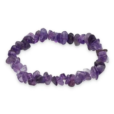 Immagine di Lebensquelle Plus bracciale in ametista con schegge vera pietre preziose di alta qualità, 19 cm, Gemma