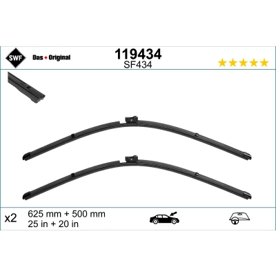 Immagine di Spazzola tergi Swf 119434 anteriore Spazzole flat blade AUDI: A6 C8 Avant, Q8, Q7