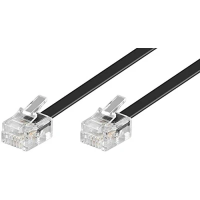Immagine di Goobay 50320 Cavo di Collegamento Modulare, Telefonico, Nero, 15m Lunghezza del Cavo, Router