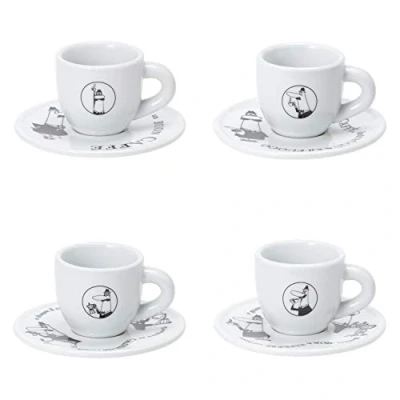 Immagine di Tazze Moka Bialetti Carosello set di 4 con piattino Tazza espresso
