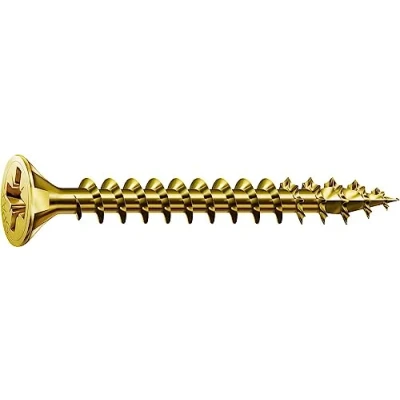 Immagine di Spax, 0/1030/021/4,0/25/ /01, Vite universale 4,0 x 25 mm, 1000 pezzi, testa svasata, Croce recesso Z, 4Tagliare, filettatura totale, zinco giallo A2L passivato 1081020400255