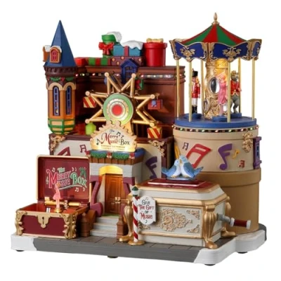 Immagine di LEMAX Edificio illuminato led e musicale &quot;The Merry Music Box&quot; H26.2 x 25.8 18.3 cm