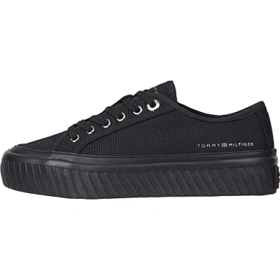 Immagine di Tommy Hilfiger PLATFORM VULCANIZED SNEAKER, Sneaker vulcanizzate Donna, Nero, 41 EU