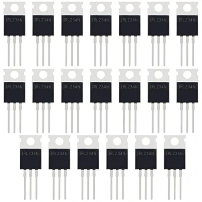 Immagine di 20 PZ IRLZ34N MOSFET Transistor N Channel ESD nominale TO 220 30A 55V 3Pin Internazionale Raddrizzatore di Potenza per Interruttore Elettronico Controllabile