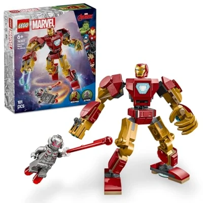 Immagine di LEGO Marvel Mech di Iron Man Contro Ultron Action Figure Giocattolo Snodabile da Costruire con 2 Minifigure, Gioco per Bambini e Bambine 6 Anni in su Fan dei Supereroi, Idea Regalo 76307