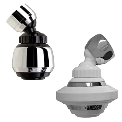 Immagine di Siroflex 2585/56 W “Tandem 1 Rompigetto Areatore Doccetta Sirius Con Doppio Snodo + Deluxe Made in ItalyAeratore Rubinetto Per Una Grande Funzionalità