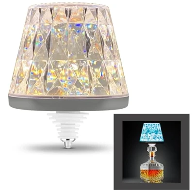Immagine di REV LAMPRUSCO CRISTAL lampada da tavolo RGB, senza fili, 130 lm, 1,6 W, 2500 mAh, luce per bottiglia dimmerabile, in diversi colori, touch interni ed esterni, IP54