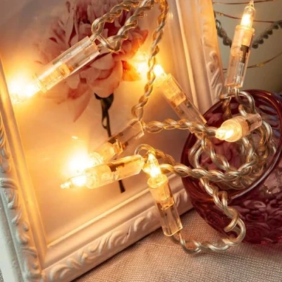 Immagine di Hellum catena luminosa interni con interruttore, luci natale, 20 Lampada chiare calde, lunghezza illuminata 2,85m, Colore del cavo trasparente, 150568