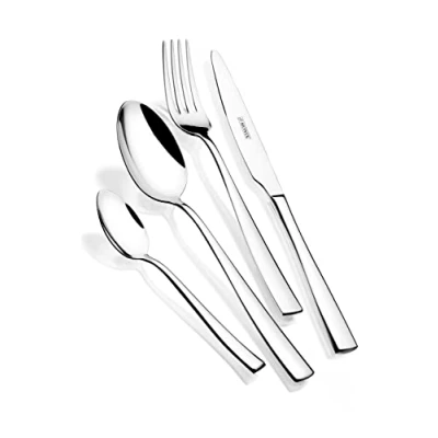 Immagine di Monix Siena M190974 Set con coltello per lombata, Acciaio Inox, Grigio, 8.5x14.5x24 cm, 24 Pezzi