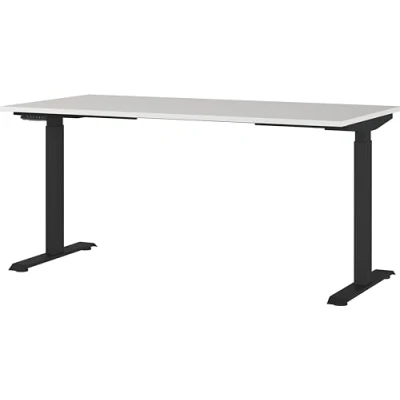 Immagine di Germania Scrivania 7908 581, in grigio chiaro/nero, regolabile altezza, 160 x 120 80 cm (LxAxP)
