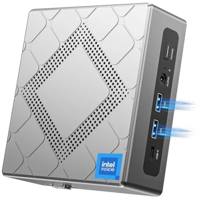 Immagine di NiPoGi CK10 Mini PC Ιntel Core i5 12450H (8C/12T, fino a 4,4GHz),32GB DDR4 1024GB M.2 NVMe PCle3.0 SSD Computer Desktop WiFi 6,BT 5.2, 2xHDMI+VGA 4K Triple Display,Micro per Casa/Ufficio