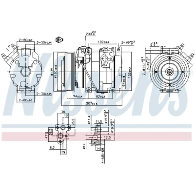 Immagine di NISSENS 89558 Compressore Aria Condizionata 10S17C 12 PAG 46 R 134a