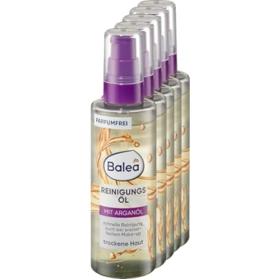 Immagine di Balea olio detergente, flacone da 100 ml Pulisce delicatamente viso, occhi e labbra Senza profumo con di argan