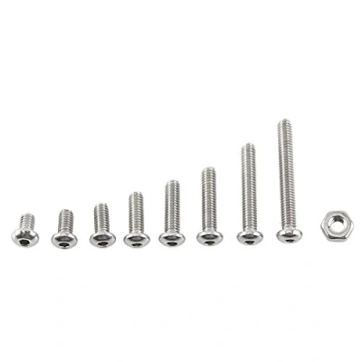 Immagine di 300Pz M2,5 A2 Bullone Vite a Due Zampe in Acciaio Inossidabile con Assortimento delle Dadi Esagonali, Filettatura Completa, Finitura Semplice(B: Testa pulsante)