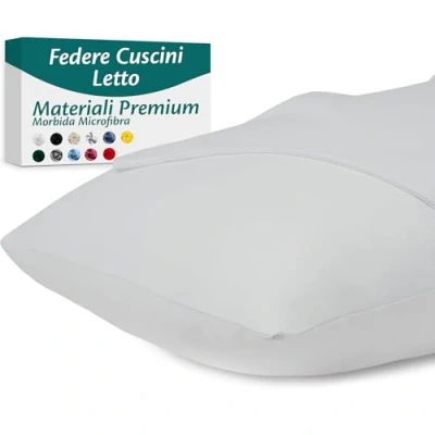 Immagine di Flowen Federe Cuscini Letto Matrimoniale e Singolo 40x70 Set da 2 Copricuscini in Microfibra Fodere Lavabili Resistenti 40 x 70 cm Tessuto 100% Poliestere Traspirante Anallergico Antiacaro