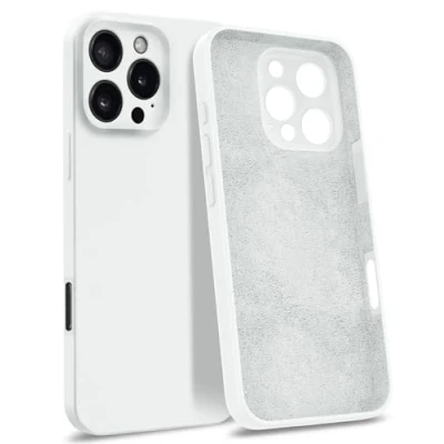 Immagine di MyGadget Custodia in Silicone compatibile con iPhone 16 Pro Max [Quadrupla Protezione] Case Rigido Fodera Microfibra Cover Bianco
