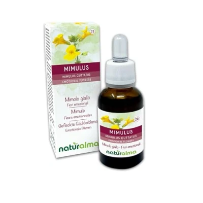 Immagine di Mimulus o Mimolo giallo (Mimulus guttatus) Fiori di Bach Naturalma Gocce 30 ml Estratto liquido analcoolico Essenza floreale Vegano e Senza alcol