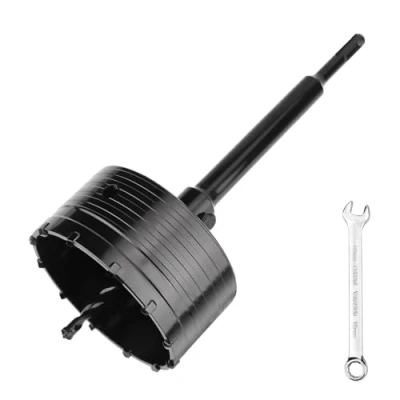 Immagine di hsawbit Punta per trapano calcestruzzo da 102 mm, con asta di collegamento SDS Plus 220 sega a tazza muratura, denti in carburo tungsteno, calcestruzzo, cemento, mattoni e pietra