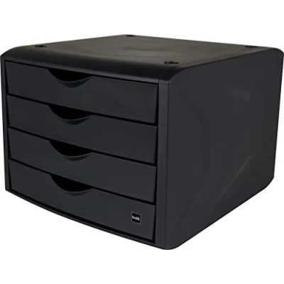 Immagine di helit H6429595 Cassettiera &quot;The Green Chameleon&quot;, in plastica riciclata con angelo blu, certificato, colore: Nero antracite