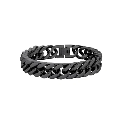 Immagine di PROSTEEL Bracciale Uomo a Catena Cubana Grossa Robusta Braccialetto Acciaio Inossidabile, Lunghezza 21 cm, Larghezza 12 mm, Nero, con Confezione