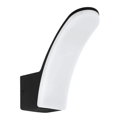 Immagine di Eglo Fiumicino Lampada da Parete per Esterni a 1 Luce, in Alluminio, Plastica, IP44. Nero/Bianco