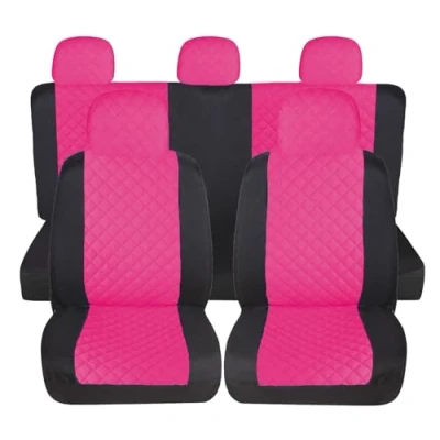 Immagine di Susy Shop Coprisedili Auto Universali, Anteriori e Posteriori, Compatibilità Universale Montaggio Semplice (A23 Set Completo, Rosa)