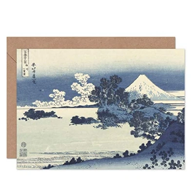 Immagine di Artery8 Hokusai Beach Of Shichirigahama Province Sagami Fine Art Greeting Card Plus Envelope Blank Inside Spiaggia