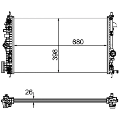 Immagine di MAHLE ORIGINAL CR 1103 000P Radiatore motore per veicoli con aria condizionata 680 398 26 Alette di raffreddamento saldate
