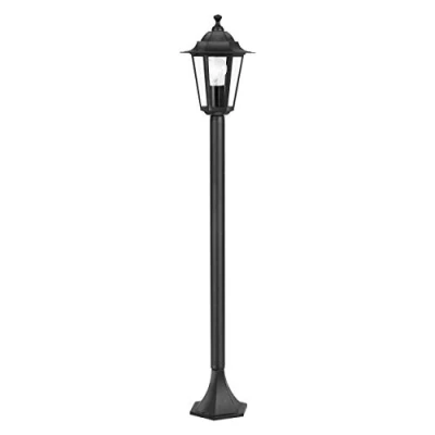 Immagine di EGLO Laterna 4 lampada a piantana per esterni, illuminazione esterno 1 punto luce, in fusione di alluminio nero e vetro trasparente, attacco E27, IP44