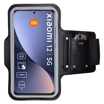 Immagine di CoverKingz Porta cellulare da corsa per Xiaomi 12 / 12X telefono con tasca portach Portacellulare correre Fascia braccio smartphone Nera