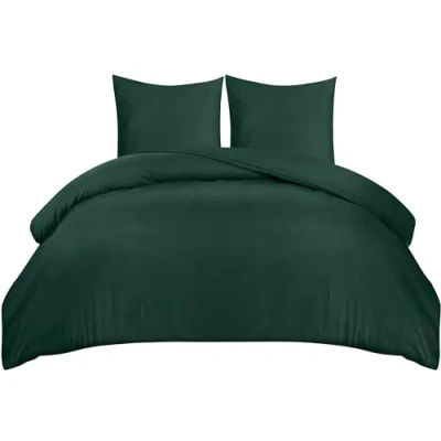 Immagine di Utopia Bedding Copripiumino Una Piazza e Mezza Microfibra 200x200cm + Federe 80x80cm (Smeraldo)