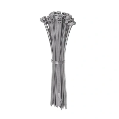 Immagine di ERKO Fascette elettricista grigio/argento 200 x 3,6 mm 100 pezzi breve, di cablaggio professionali, Resistente allatemperature, forte, Per il giardino, la casa, garage, l&#039;ufficio