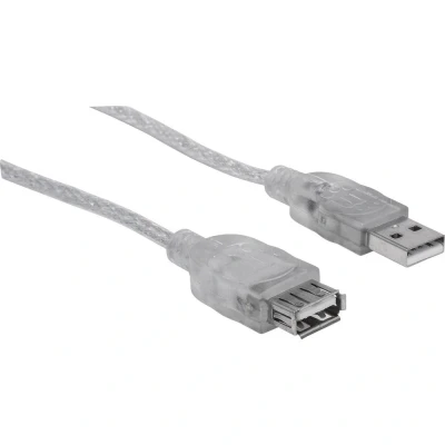 Immagine di Manhattan Cavo USB 2.0 Spina A, Presa A 4.50 m Argento 340502